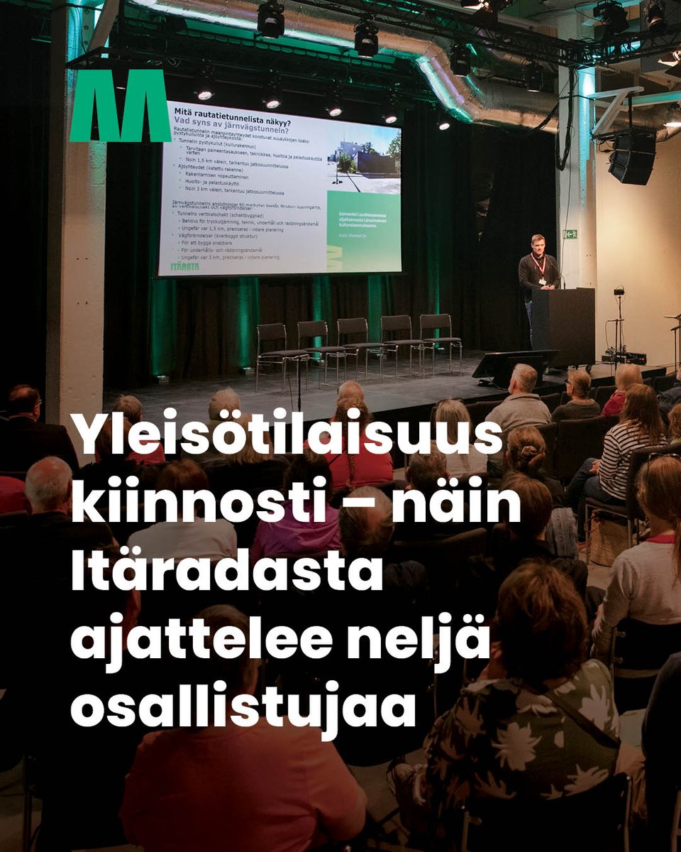 Esittelimme tilaisuudessa uuden, eteläisen linjausvaihtoehtomme. Kysyimme neljältä osallistujalta, mitä he ratahankkeesta ajattelevat – lue gallup sivuiltamme. 👉itarata.fi/yleisotilaisuu…