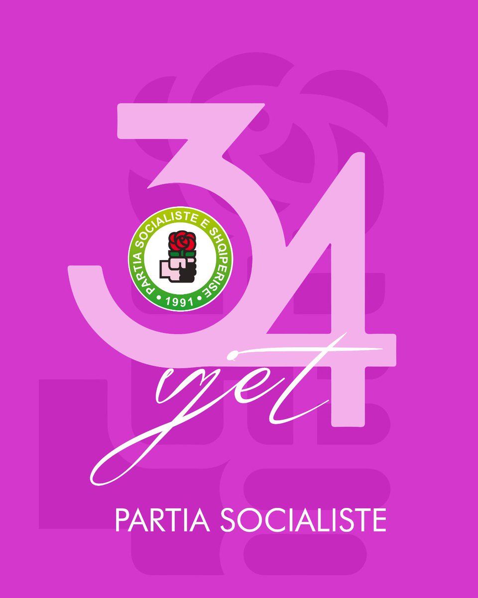 Gëzuar ditëlindjen e Partisë Socialiste🌹
Gëzuar çdo anëtari e mbështetësi të familjes tonë të madhe politike, që prej 34 vitesh së bashku kanë kontribuar e kontribuojnë për një Shqipëri më të drejtë, më moderne, më europiane.

Gëzuar, familja jonë e madhe❤️🌹
