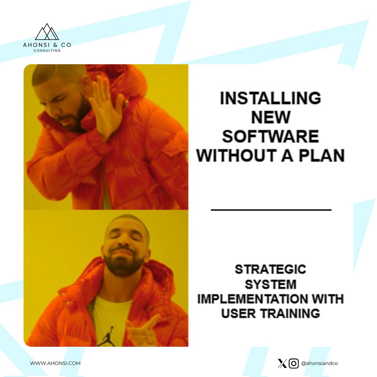 AhonsiAndCo's tweet image. It’s not just about the tech; it’s the strategy behind it.

💡 A well-planned system rollout saves time, money, and sanity.

#SystemImplementation #TechDoneRight #DigitalTransformation #SmartBusiness #AhonsiAndCo #ITStrategy #MemeMarketing