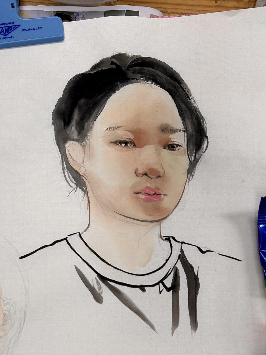 春の風に揺れて　水彩画原画　size11cm スクエア 三春滝桜」透明水彩画 原画 風景画 額縁付 SMサイズ 絵画 Oni