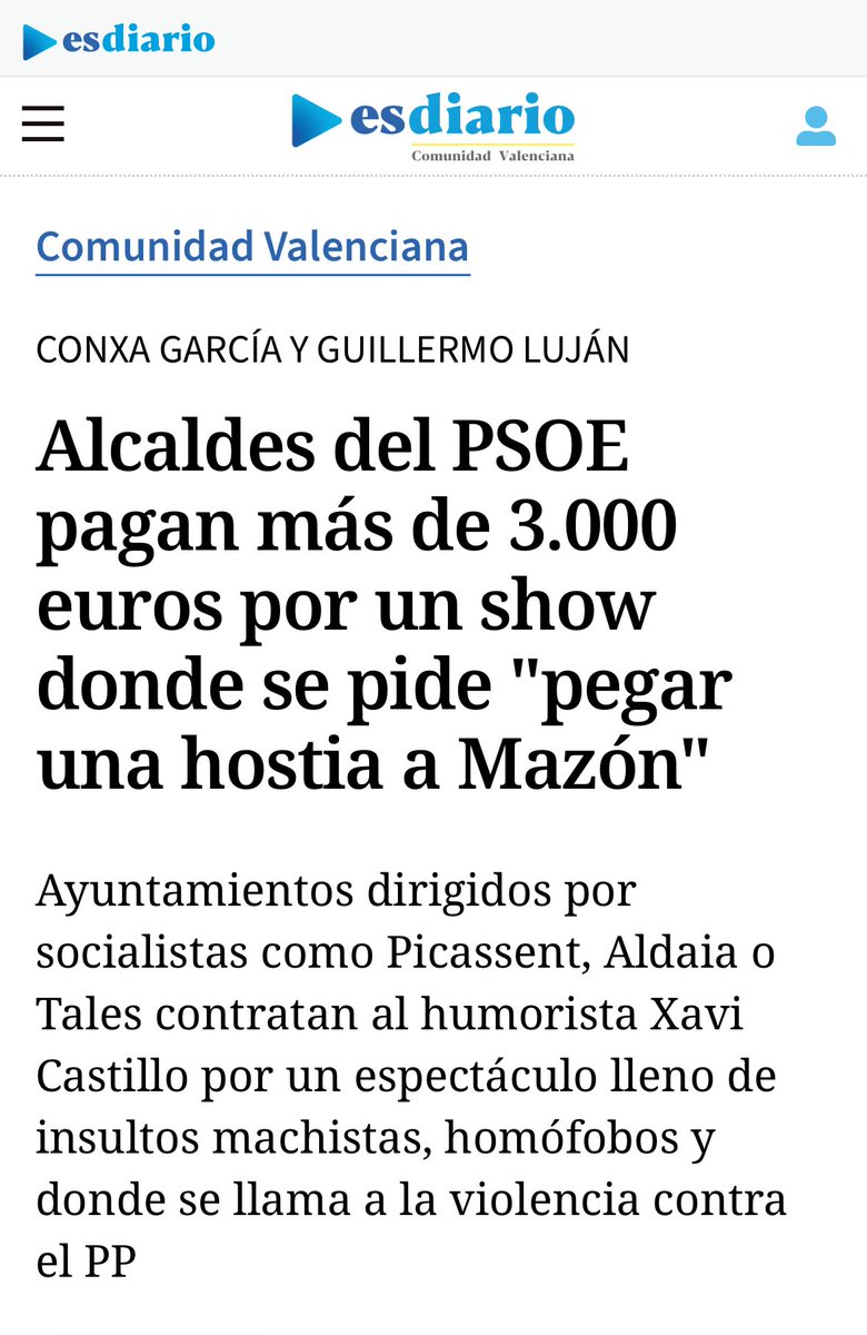 Usar dinero público para contratar un espectáculo donde se llama a la violencia contra Carlos Mazón disfrazado de "humor" es repugnante y demuestra una vez más que el PSOE de Diana Morant prioriza la crispación a la reconstrucción.