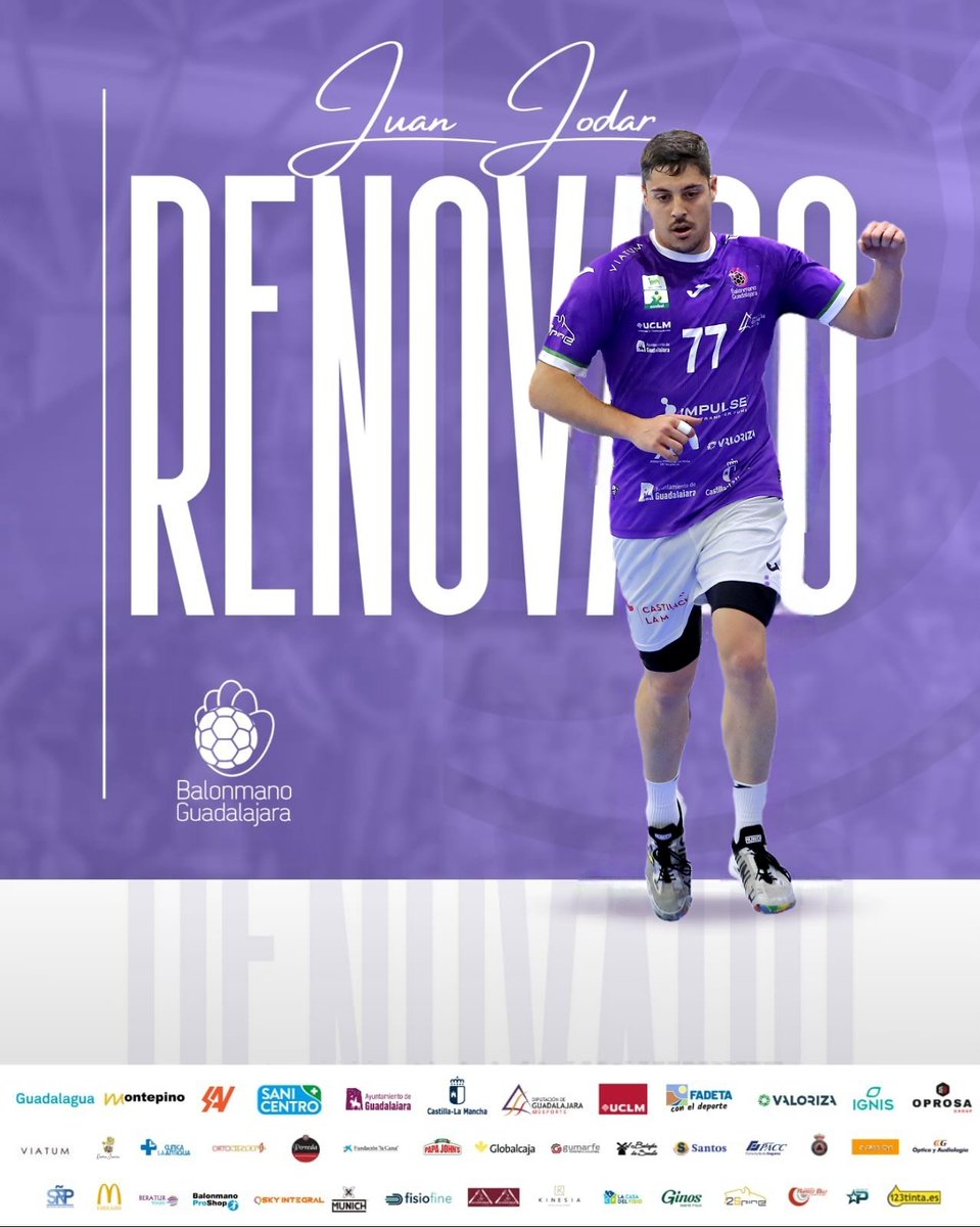 🔥 RENOVACIÓN 🔥

Seguimos atando piezas para la próxima temporada! 

Juan Jodar <a href="/jodar31/">Juan Jodar</a> continúa en nuestro equipo de ASOBAL para la 2025/26! 🙌🏻

El jugador almeriense ha ido de menos a más y estamos seguros de que le queda aún mucha magia por mostrar! 💜

Vamos Juan!! 🥂