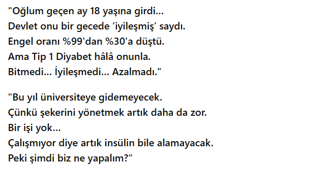 "Tip 1 geçmiyor ama haklar geçiyor."
#parmağımdelinmesin  #Tip1Diyabet
<a href="/anadoludiyabet/">🇹🇷🇹🇷ANADOLUDİYABET🇹🇷🇹🇷ADANA</a> @rterdogan <a href="/sgksosyalmedya/">SGK</a> <a href="/drmemisoglu/">Prof. Dr. Kemal Memişoğlu</a> <a href="/HMBakanligi/">T.C. Hazine ve Maliye Bakanlığı</a> <a href="/MahinurOzdemir/">Mahinur Özdemir Göktaş</a> <a href="/tcailesosyal/">T.C. Aile ve Sosyal Hizmetler Bakanlığı</a>