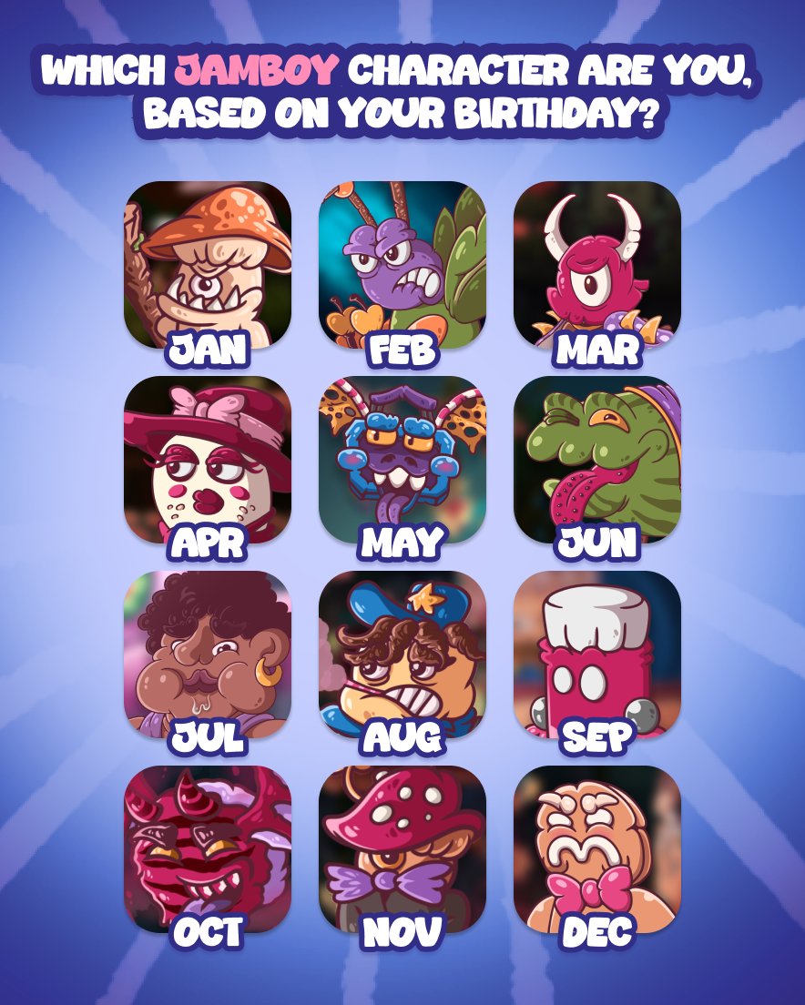 NakamaGS's tweet image. Tag a friend to see which Jamboy Character they are... 👀✨ They NEED to know... 🫵🏻 
#jamboy #tagsomeone