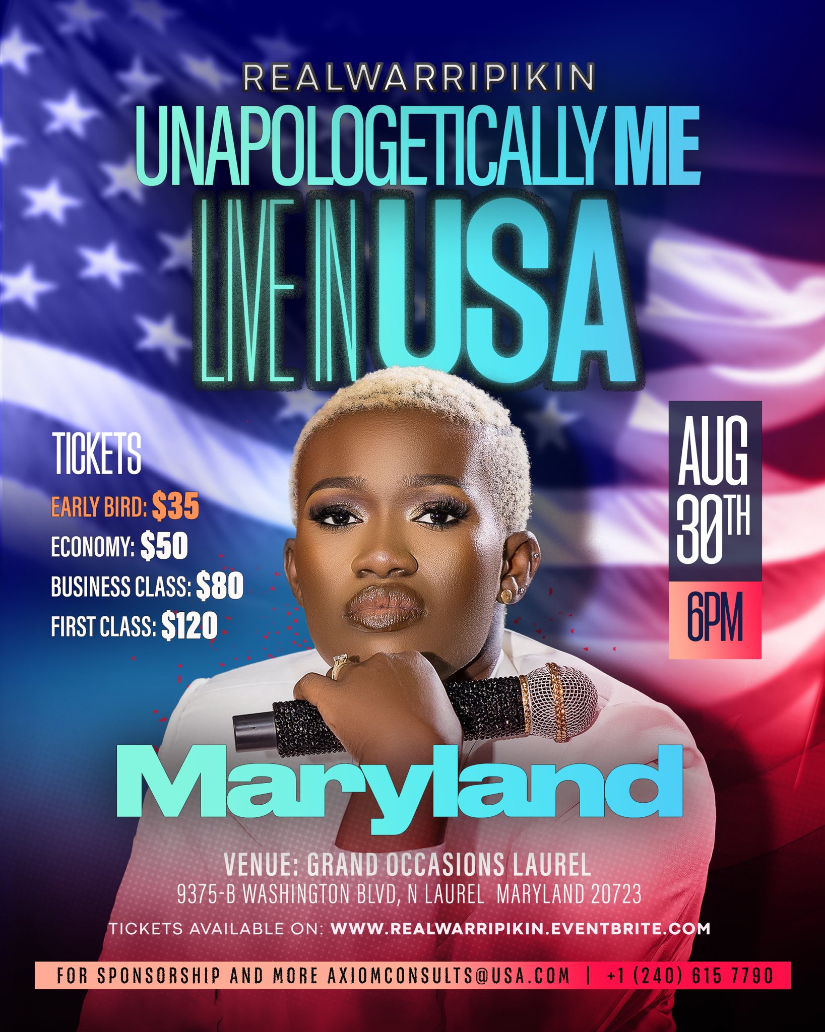REAL WARRI PIKIN on X: "🎤 MARYLAND, IT'S OFFICIAL! 🎤 Let's do this Unapologetically! 🔥 Get ready for a thrill-packed experience with the African Queen of Comedy. Date: August 30th, 2025 Venue: