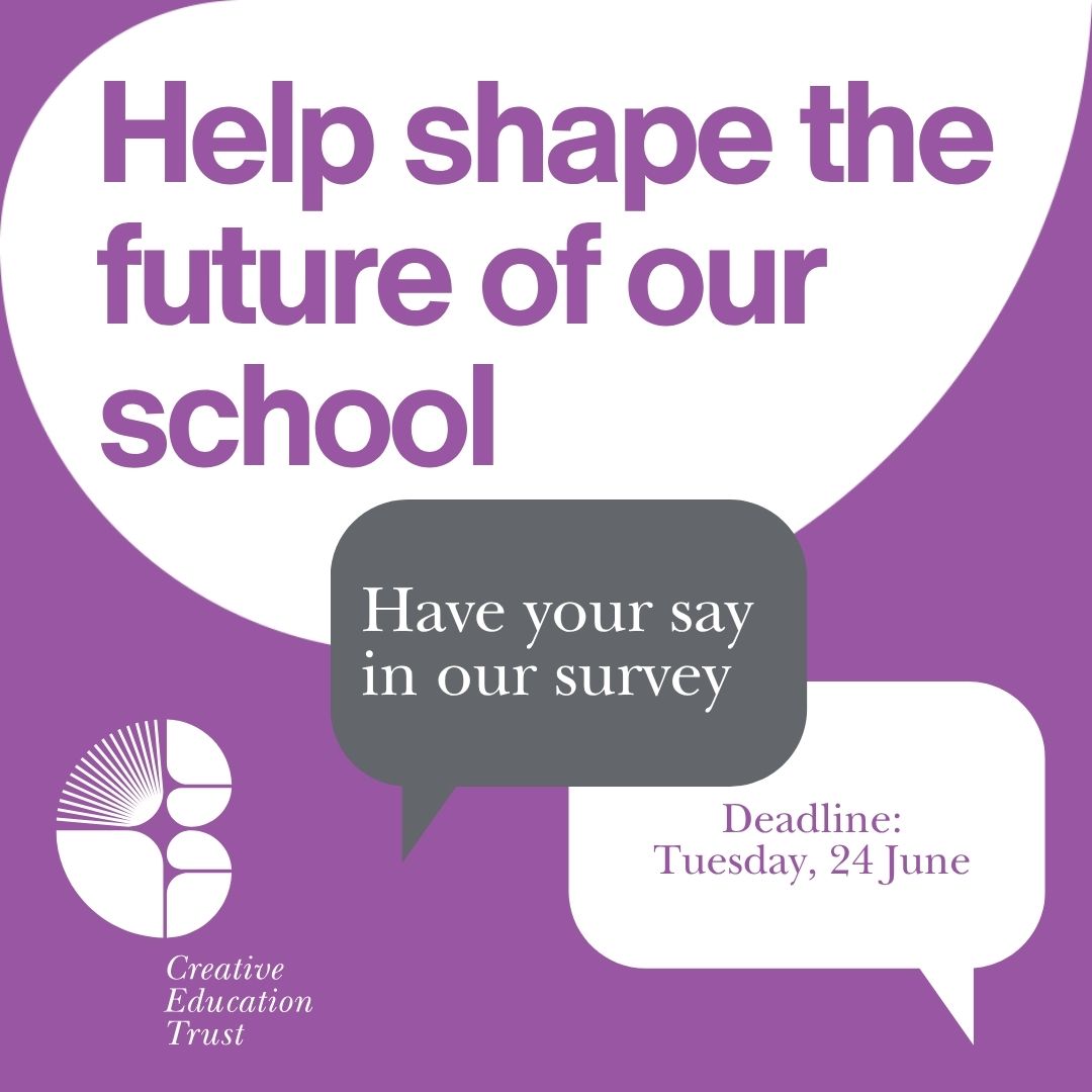🗣️ We want to hear from you! 

 Our parent and carer survey is now live. Check your email for the link and take 15–20 minutes to share your views. 

 Your feedback helps shape the future of our school. 

#ParentVoice #HaveYourSay #SchoolCommunity