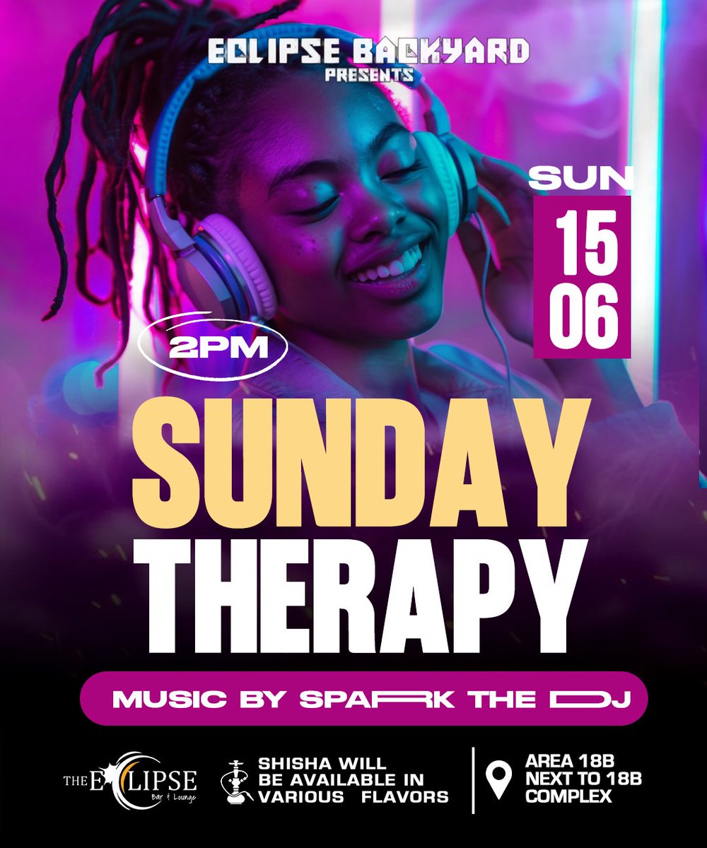 Vardy_thee_goat's tweet photo. Ku Lilongwe ndikwa ndalama🙌🙌
Eclipse Backyard Presents
Sunday Therapy with Spark the DJ
15 June 2025
2pm
📍Area 18B Next to 18B Complex
#EclipseBackyard
#SundayTherapy
#Area18B https://t.co/lOxq4QOXBX