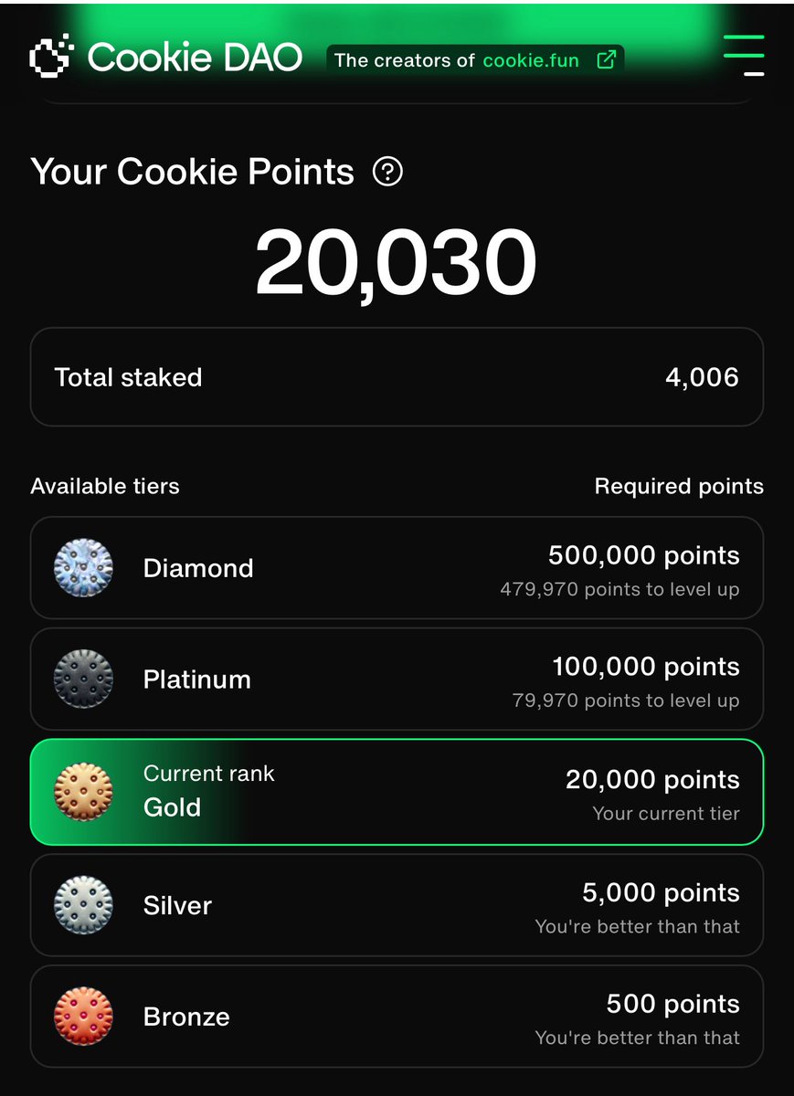 DrTips (@drtipsreal) on Twitter photo Just staked some $COOKIE โ super bullish on <a href="/cookiedotfun/">Cookie DAO ๐ช</a>.
200+ projects already interested in deploying Snaps.
Thatโs real traction, not just noise. With <a href="/sparkdotfi/">Spark</a> and <a href="/cookiedotfun/">Cookie DAO ๐ช</a> supporting, this isnโt a meme โ itโs infrastructure.
Weโre early. We eatinโ good. ๐ช๐ Just staked some $COOKIE โ super bullish on <a href="/cookiedotfun/">Cookie DAO ๐ช</a>.
200+ projects already interested in deploying Snaps.
Thatโs real traction, not just noise. With <a href="/sparkdotfi/">Spark</a> and <a href="/cookiedotfun/">Cookie DAO ๐ช</a> supporting, this isnโt a meme โ itโs infrastructure.
Weโre early. We eatinโ good. ๐ช๐
