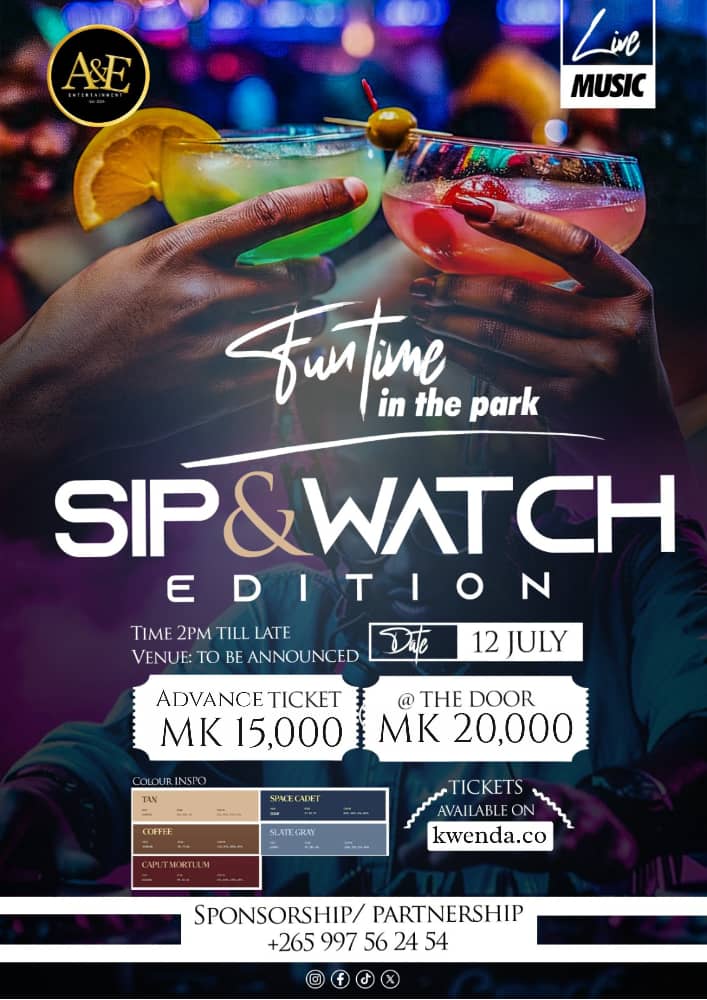 Kukwithu's tweet photo. 🚨🚨A &amp; E Entertainment presents🚨🚨
          FUN TIME IN THE PARK

Date : 12 July 2025
Venue: Scallas cafe
Time : 9pm till late

Buy  your Tickets on kwenda👇🏾at MK15,000
https://t.co/gNN3PxDF0i

#SipandWatch
#ScallasCafe https://t.co/7dKsHrN7NB