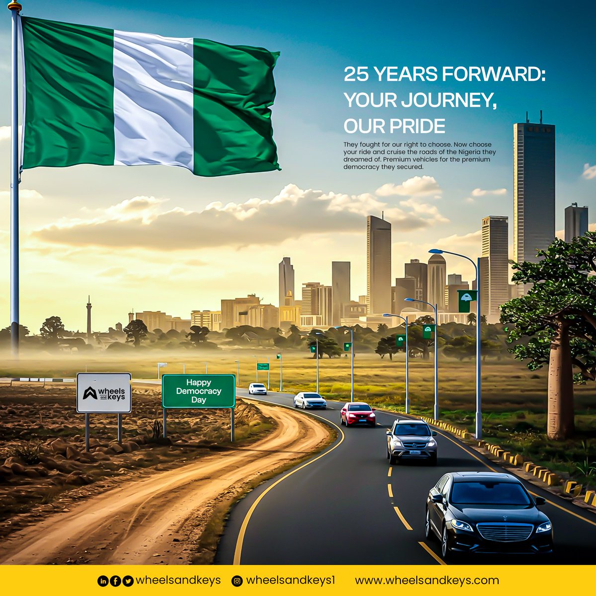 wheelsandkeys's tweet image. THEY FOUGHT FOR OUR RIGHT TO CHOOSE. TODAY, WE CHOOSE LUXURY.
#DemocracyDay #June12 #MKOAbiola #NigeriaAt31 #LuxuryForAll #PresidentialTreatment #DriveTheChange #CarRentalNigeria #ChooseWisely #NigerianPride #DemocracyHeroes #FreedomRide #wheelsandkeys