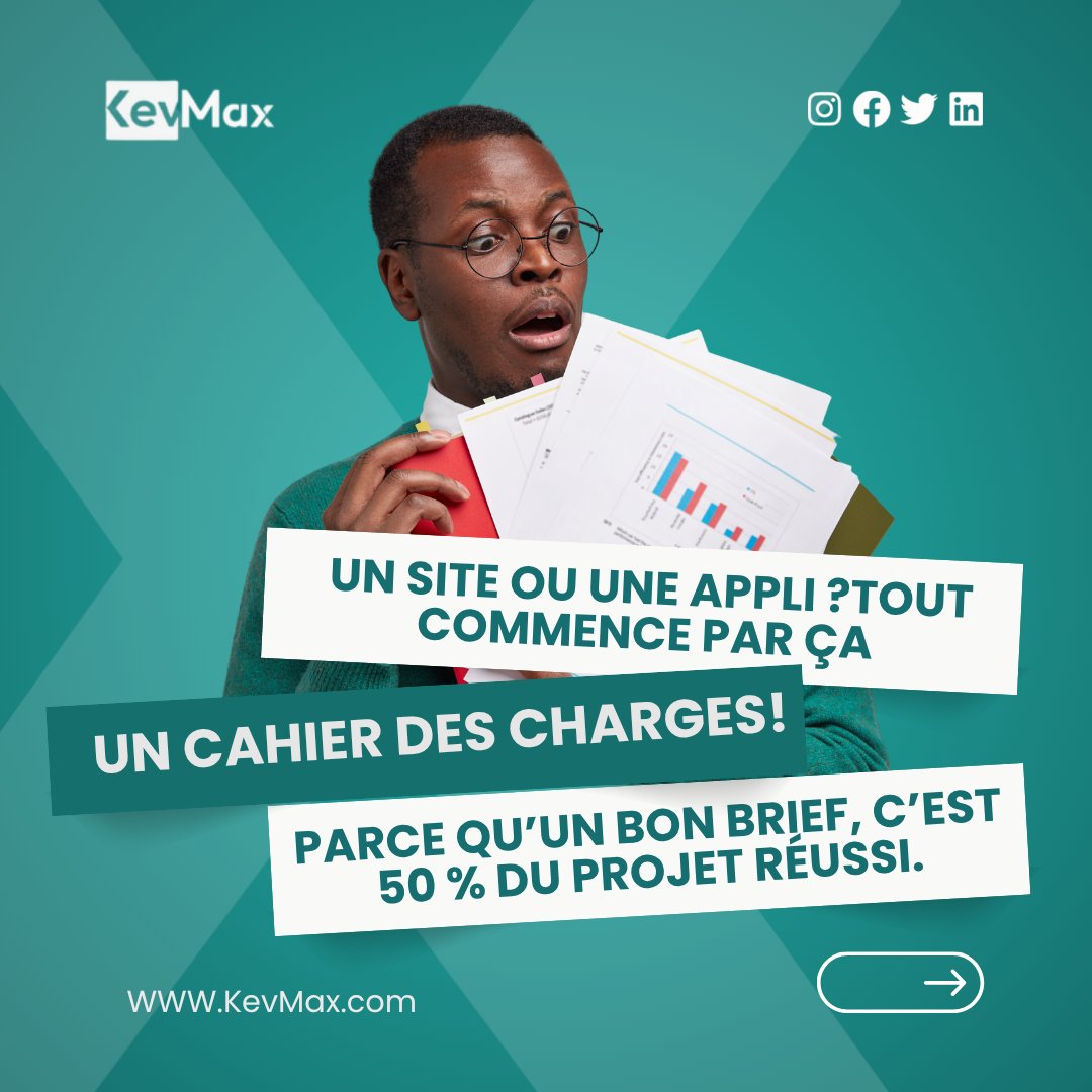 KevMaxSARL's tweet image. Quels sont, selon toi, les éléments indispensables à mettre dans un bon cahier des charges ? 📝
Objectifs ? Budget ? Maquettes ? Autre chose ?

Partage ton top 3 👇

#CahierDesCharges #ProjetDigital #Kevmax #developer  #Entrepreneurs
