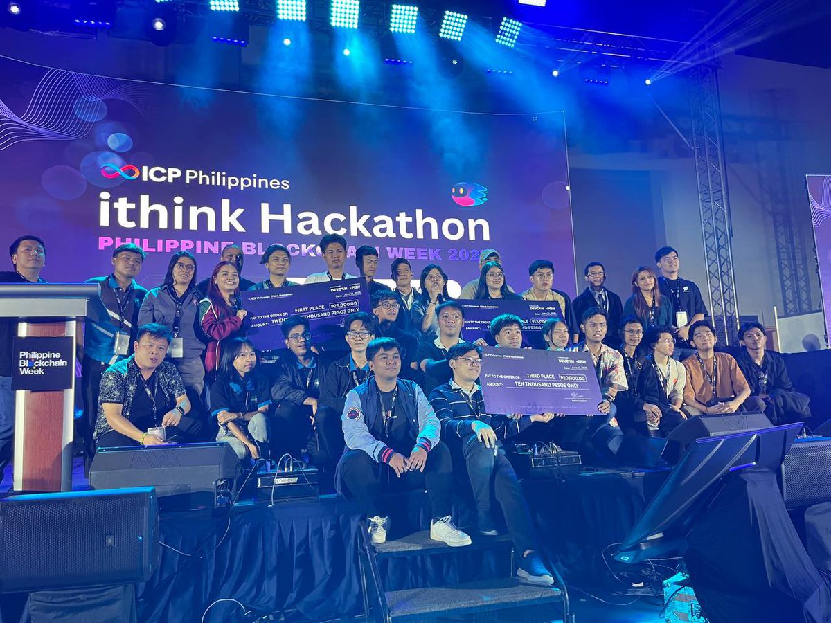 icphub_PH's tweet photo. π What an epic finale at #PBWx! The iThink Hackathon Awarding & Pitch Day lit up the #InternetComputer stage with 50+ projects, 10 finalists, and 3 weeks of intense mentoring! π»β¨
π Winners:
π₯ SENTRALIANS
π₯ SENTIENT
π₯ SKILLMINT
Huge thanks to our judges: Michael Lance (DEVCON PH), Emman Navalan (Viridian), Jiro Reyes (Bitskwela) π
Salute to the Top 10 and all the project submissions β your journey is just beginning. Bigger regional hackathon coming soon! π₯ #ICP #iThinkHackathon
π₯ Event highlights below β¬οΈ
#ICPHubs #BuidlTheWorld #iThinkHackathon