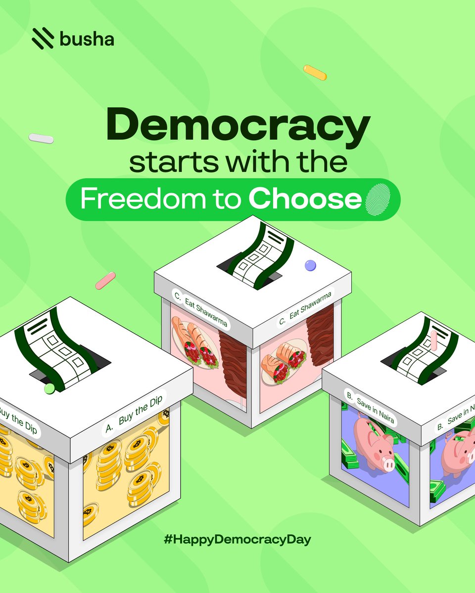 What’s your vote?
Happy Democracy Day, Tribe! 🇳🇬💚

#ChooseWisely