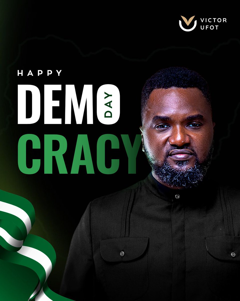 Democracy reminds us that real freedom is the power to think, act, and build.

We must go beyond complaining and become creators of change in our communities, businesses, and families.

Happy Democracy Day, Nigeria 🇳🇬. The future is ours to build.

#VictorUfot #DemocracyDay