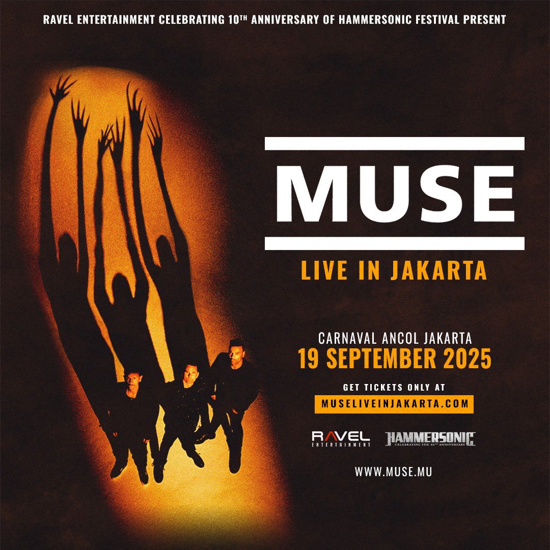 ravel_ent's tweet image. MUSE LIVE IN JAKARTA

One of the world’s most explosive live bands, @muse, is coming to Jakarta this September 19.

Tickets go on sale June 16 at 1PM (JKT) at museliveinjakarta.com. Be there or hear about it forever. You’ve been warned!

#MUSE #MuseLiveInJakarta