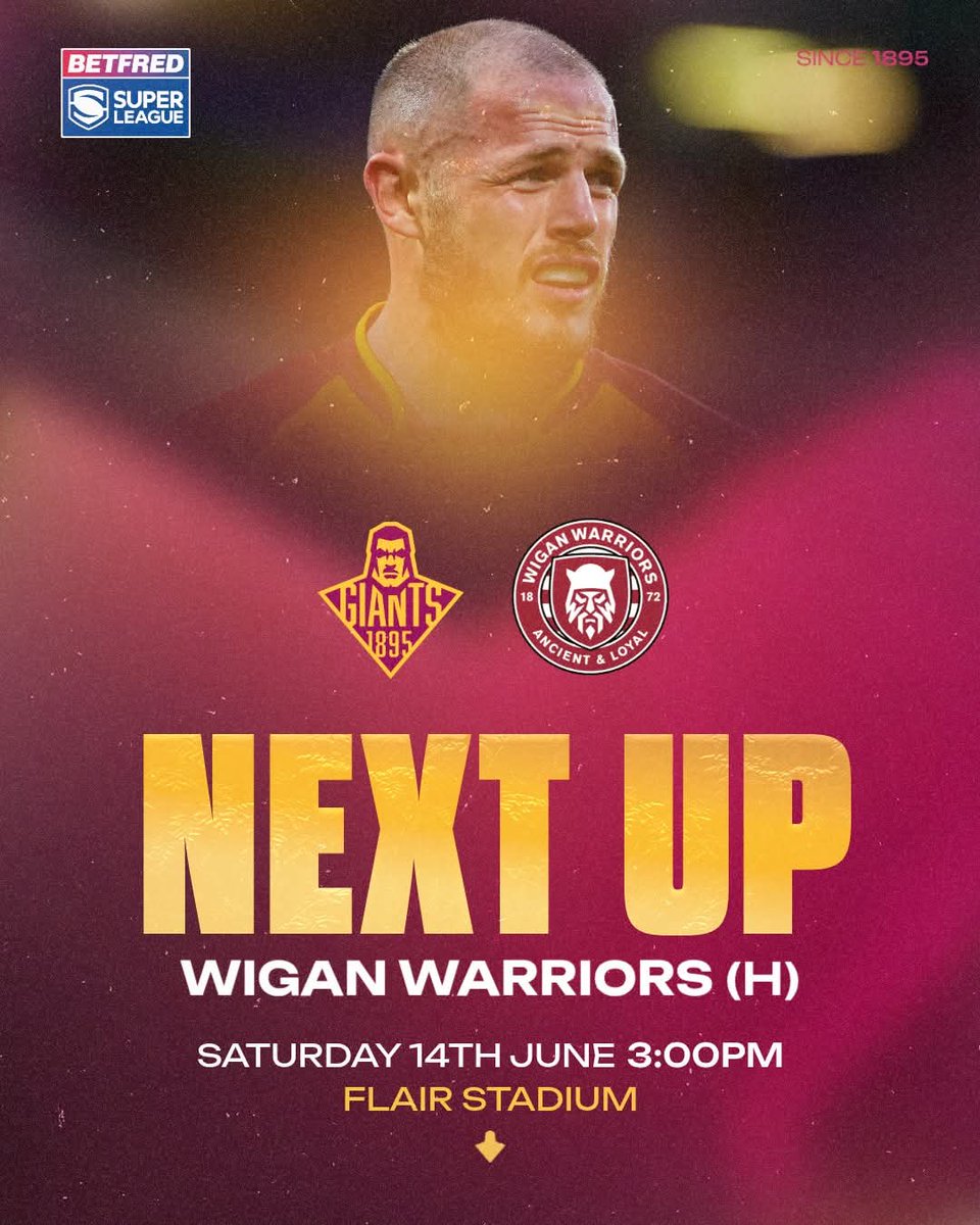 Six_Again's tweet image. LIVE RUGBY LEAGUE

📅 Saturday 14th June
🏆 @SuperLeague
⏰ 3pm
👕 @Giantsrl 🆚️ @WiganWarriorsRL
🏟 FLAIR Stadium (@DewsburyRams)
📺 @SkySports+🔴 &amp;amp; @SuperLeague+
📻 @talkSPORT2, @5liveSport 3, @BBCRMsport &amp;amp; @BBCSport App

#ILoveRugbyLeagueMe
#RememberingRycroft
#RLSD25