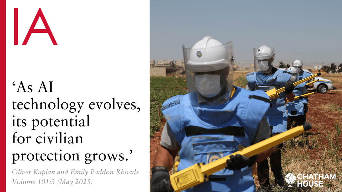 International Affairs (@iajournal_ch) on Twitter photo How can civilians use technology to protect themselves?
Technology "is transforming armed conflict, from Sudan and Ukraine to Iraq and Colombia", write <a href="/OliverKaplan/">Oliver Kaplan</a> (@JosefKorbel, <a href="/UofDenver/">University of Denver</a>) and <a href="/PaddonEmil12125/">Emily Paddon Rhoads</a> in their article: doi.org/10.1093/ia/iia… How can civilians use technology to protect themselves?
Technology "is transforming armed conflict, from Sudan and Ukraine to Iraq and Colombia", write <a href="/OliverKaplan/">Oliver Kaplan</a> (@JosefKorbel, <a href="/UofDenver/">University of Denver</a>) and <a href="/PaddonEmil12125/">Emily Paddon Rhoads</a> in their article: doi.org/10.1093/ia/iia…