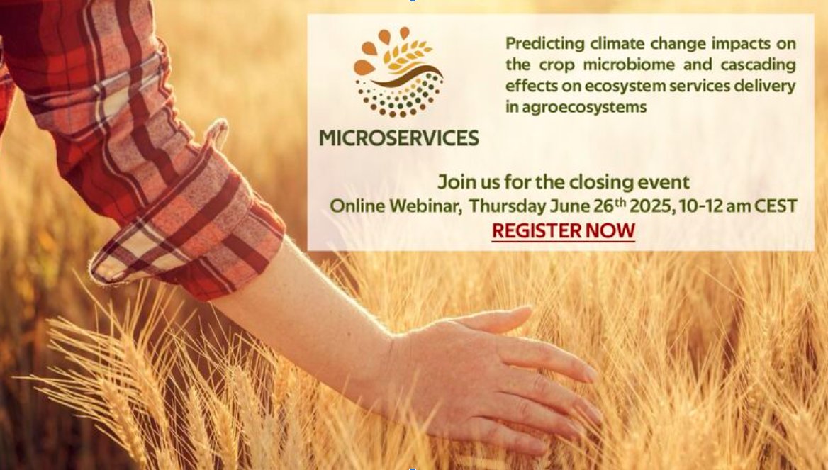 European Landowners' Organization (@eulandownersorg) on Twitter photo 🌍 How is climate change reshaping soil microbiomes?
Join us online for the closing event of the <a href="/MICROSERVICES21/">MICROSERVICES</a> project to explore how changing climates are transforming soil life and what this means for the future of agroecosystems.
📅Date: Thursday, June 26th 2025
⏲️ Time: 🌍 How is climate change reshaping soil microbiomes?
Join us online for the closing event of the <a href="/MICROSERVICES21/">MICROSERVICES</a> project to explore how changing climates are transforming soil life and what this means for the future of agroecosystems.
📅Date: Thursday, June 26th 2025
⏲️ Time: