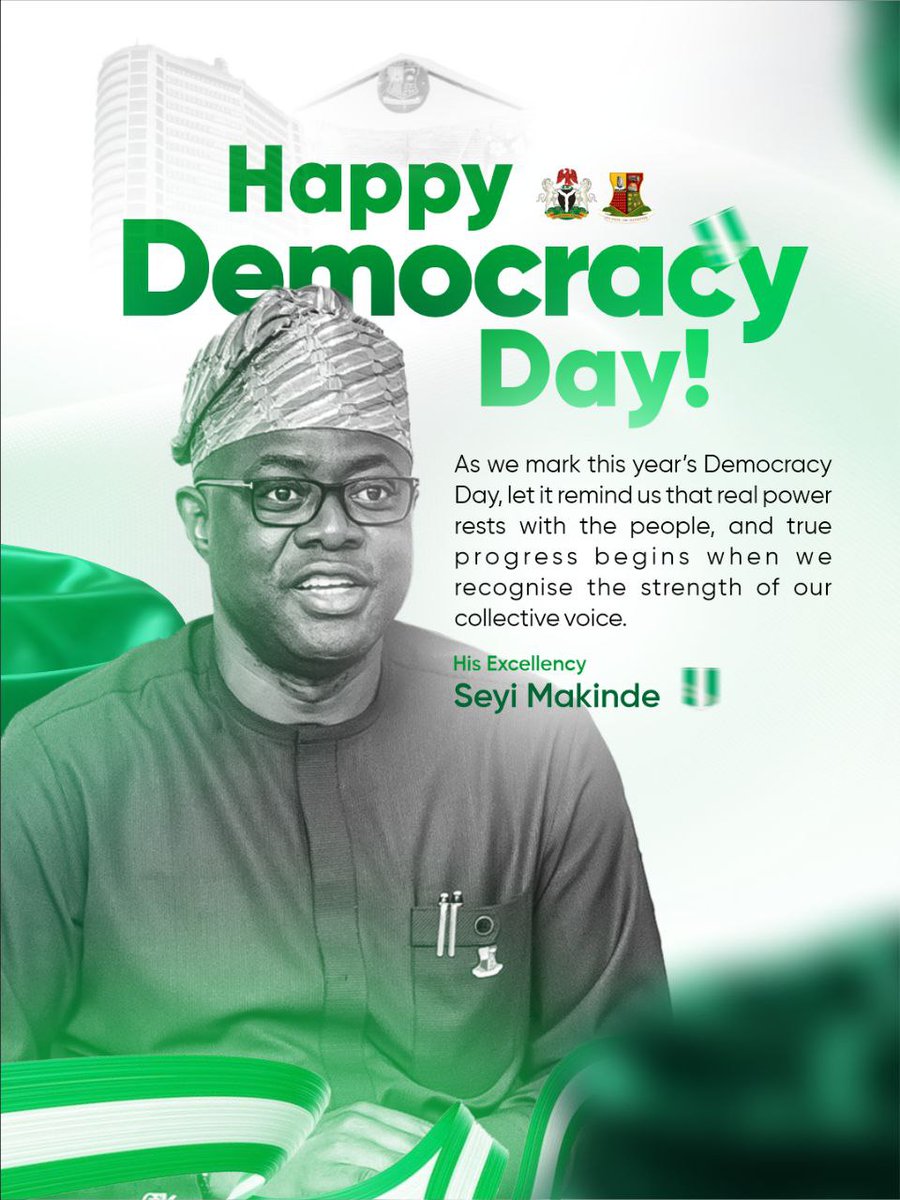 As we celebrate 26 years of continuous democracy, let us remember that power resides with us, the people. Wishing all Nigerians a Happy Democracy Day!