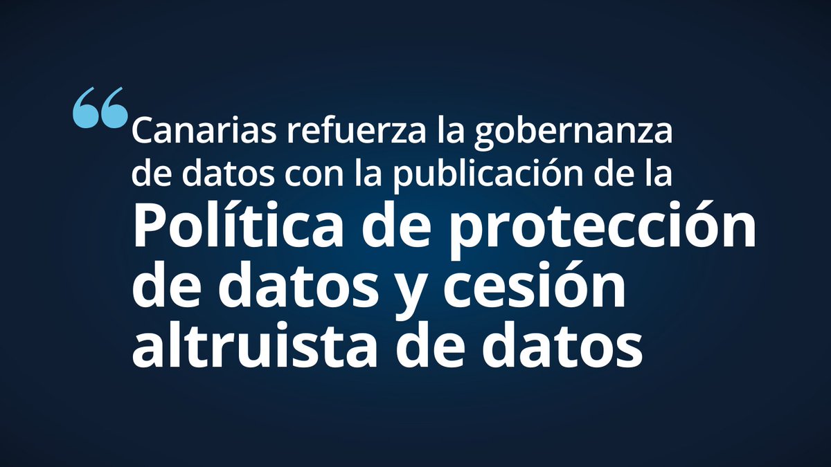 istac_es's tweet photo. ✅Se refuerza el sistema de #gobiernodedatos para fines #estadísticos de #Canarias con la publicación de la #Política de #protección de #datos y #cesión altruista de datos, un paso clave hacia la gestión #ética y #segura de los datos #públicos
👉 https://t.co/2tVBMzVviz
#Contamos https://t.co/iMQ3ixCh4K