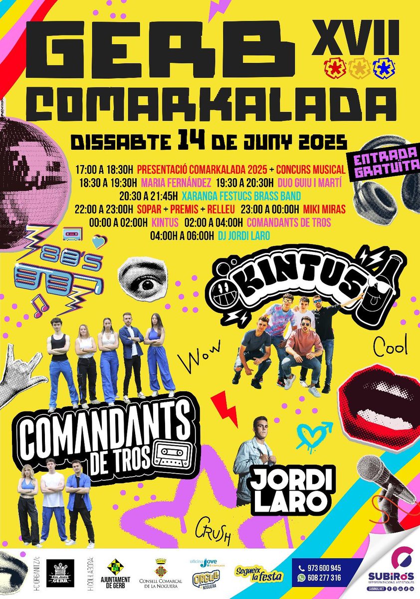 🕒 Tic-toc… Comença el compte enrere!
📆 14 de juny a Gerb
🔥 17a Comarkalada de la Noguera
🎪 Activitats, concerts, fira jove, rua, sopar i DJ fins la matinada!
📍 Camp de futbol
🎉 TOT GRATUÏT!
#comarkalada25 #jovesnoguera #gerb
<a href="/xarxa_xnej/">XNEJ</a> <a href="/joventutcat/">Joventut</a>
