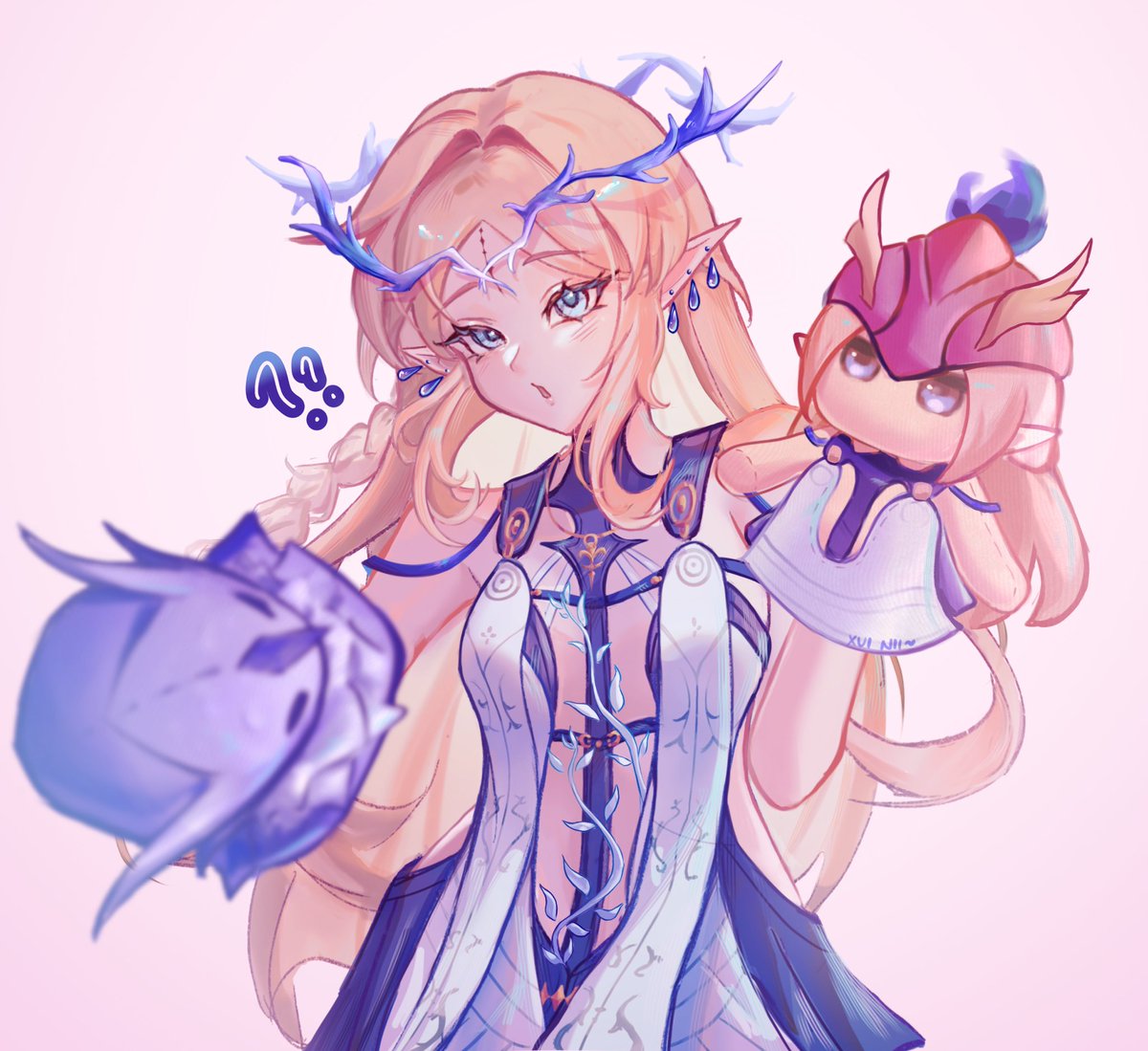 Xui_mai's tweet photo. Play?💙🩵
 #WutheringWaves #Wuwafanart #Cartethyia  #鳴潮 #カルテジア https://t.co/4ziT0piWWq