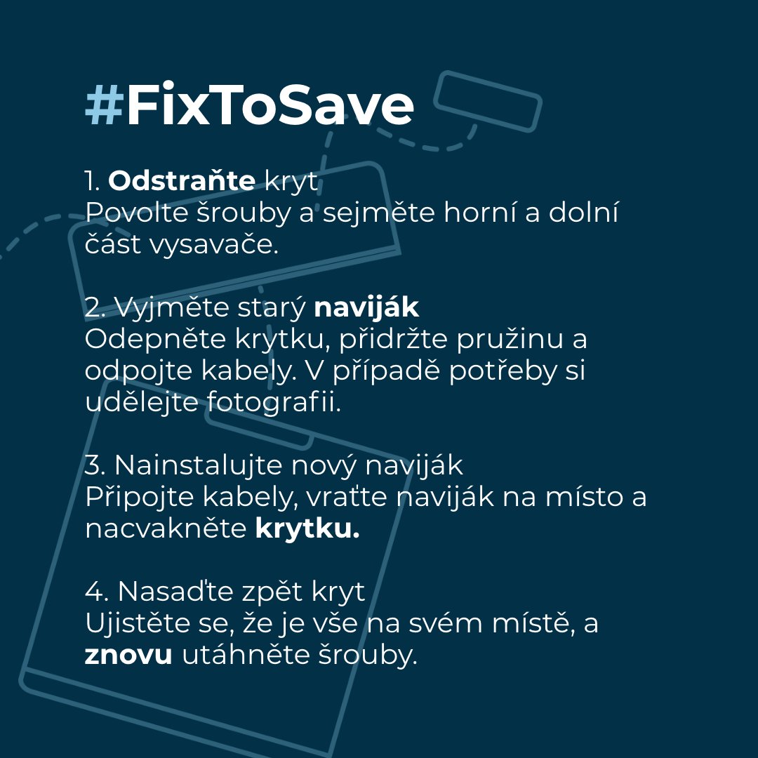FixPart_cz's tweet photo. Navíječ kabelu u vašeho vysavače už nefunguje?💡 Žádný problém, opravíte to raz dva!

#FixToExtend #FixPart https://t.co/owQEcjtfvy