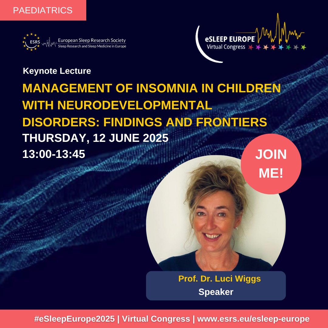 📢 𝗦𝘁𝗮𝗿𝘁𝗶𝗻𝗴 𝗶𝗻 𝘁𝘄𝗼 𝗵𝗼𝘂𝗿𝘀! – 𝗣𝗮𝗲𝗱𝗶𝗮𝘁𝗿𝗶𝗰𝘀 𝗧𝗿𝗮𝗰𝗸

Still time to register and join us live ! Or watch later on demand.

👉 Register now to access: ow.ly/IlNk50W8aW8

#ESRS #eSleepEurope2025