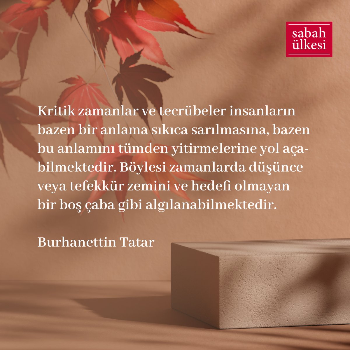 Tefekkür... 

tinyurl.com/yc54eb4z

Burhanettin Tatar