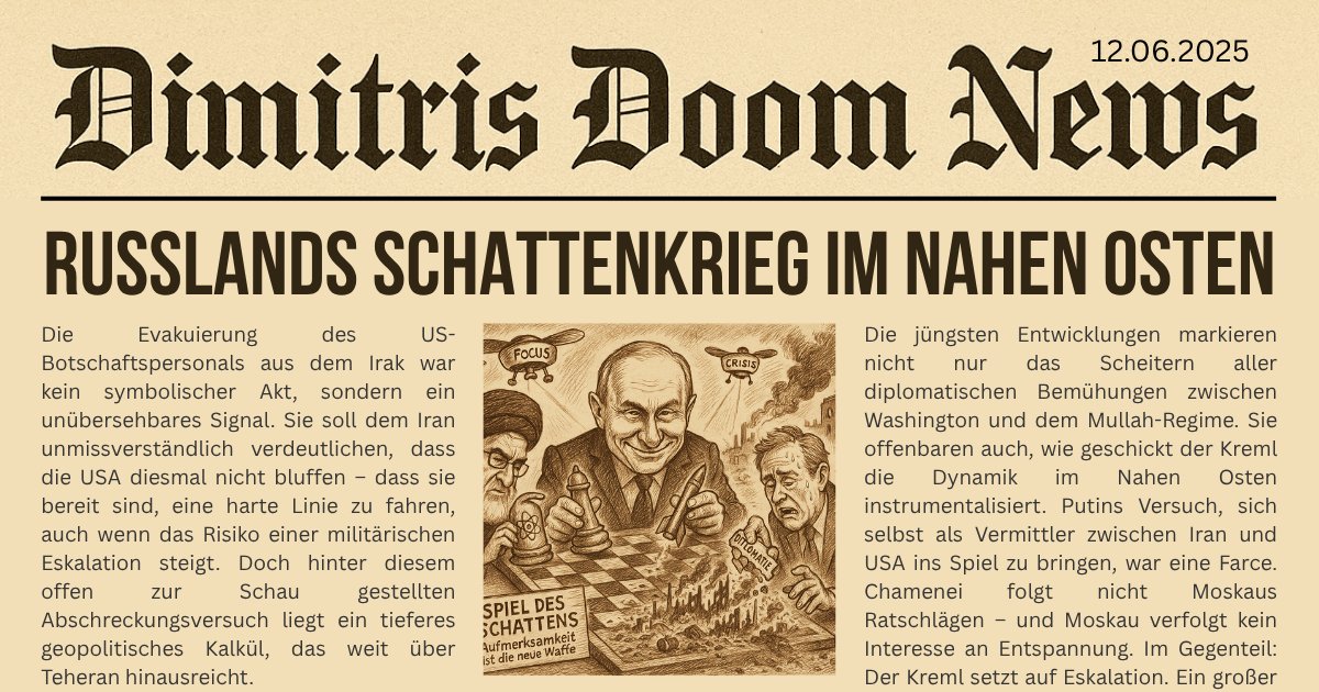 DimitriNabokoff's tweet image. Die Evakuierung des US-Botschaftspersonals aus dem Irak war kein symbolischer Akt, sondern ein unübersehbares Signal. Sie soll dem Iran unmissverständlich verdeutlichen, dass die USA diesmal nicht bluffen – dass sie bereit sind, eine harte Linie zu fahren, auch wenn das Risiko…