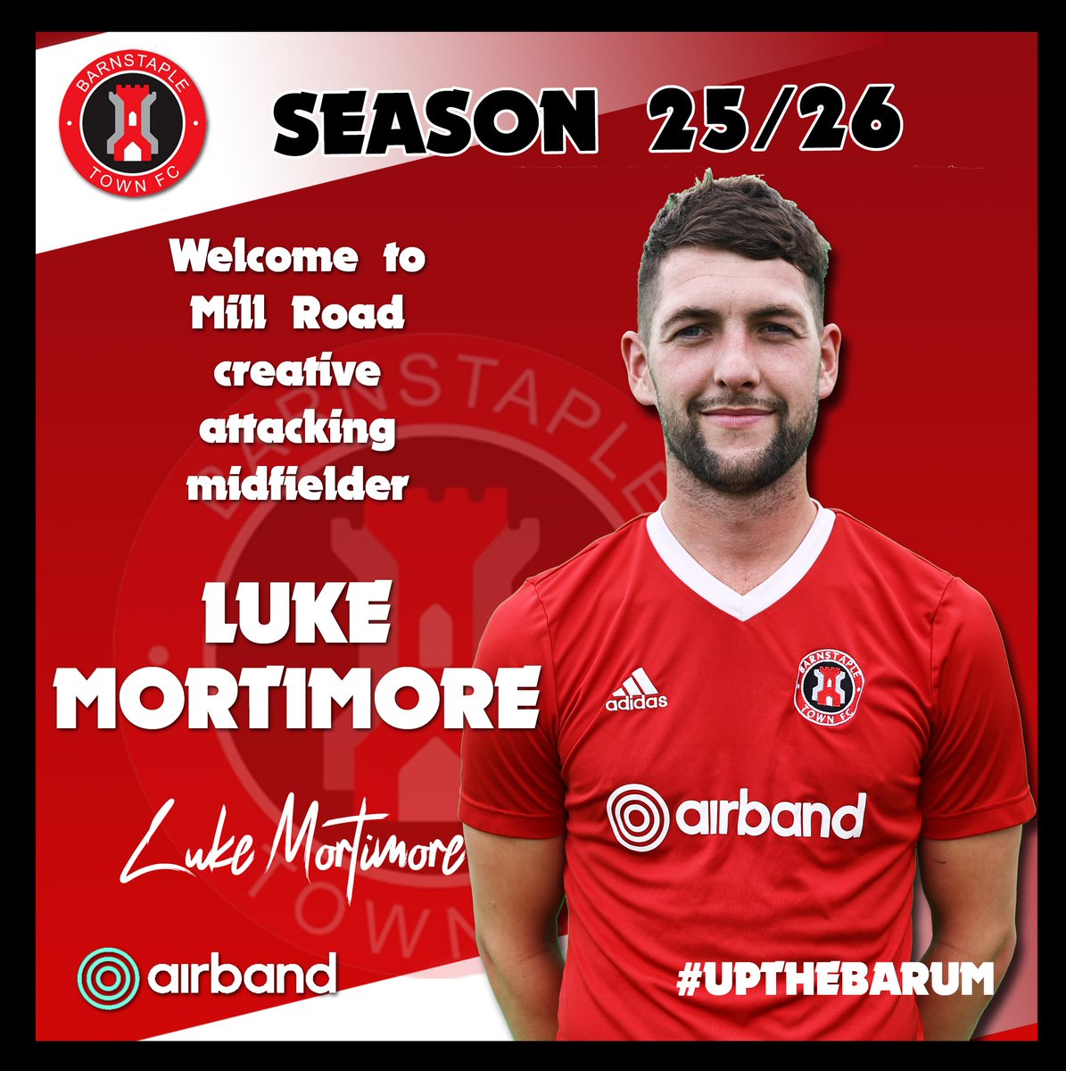 Barnstaple Town Football Club (@official_btfc) on Twitter photo Our next signing is Luke Mortimore who will add some real balance on the left side of our attack this season. An eye for goal, great passing range and an absolute baller, Luke will be a fans favourite we're sure. Welcome to Mill Road Luke contact screech@btinternet.com to sponsor Our next signing is Luke Mortimore who will add some real balance on the left side of our attack this season. An eye for goal, great passing range and an absolute baller, Luke will be a fans favourite we're sure. Welcome to Mill Road Luke contact screech@btinternet.com to sponsor