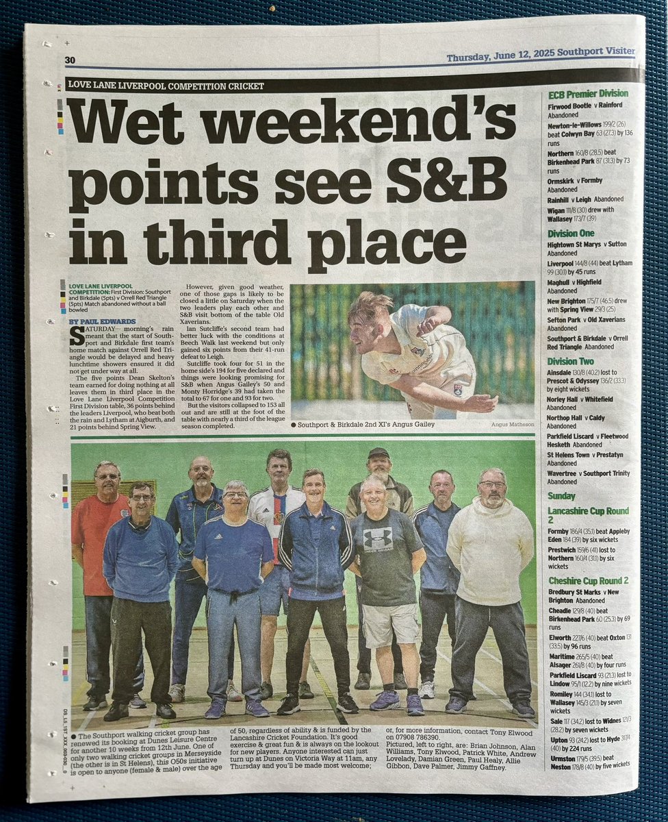 Rain stopped play? Not for Southport walking cricketers, who play indoors at Dunes Leisure Centre on Thursdays at 11.00 a.m. Fancy your chances? Come along &amp; give it a go! #AllWelcome 🏏
