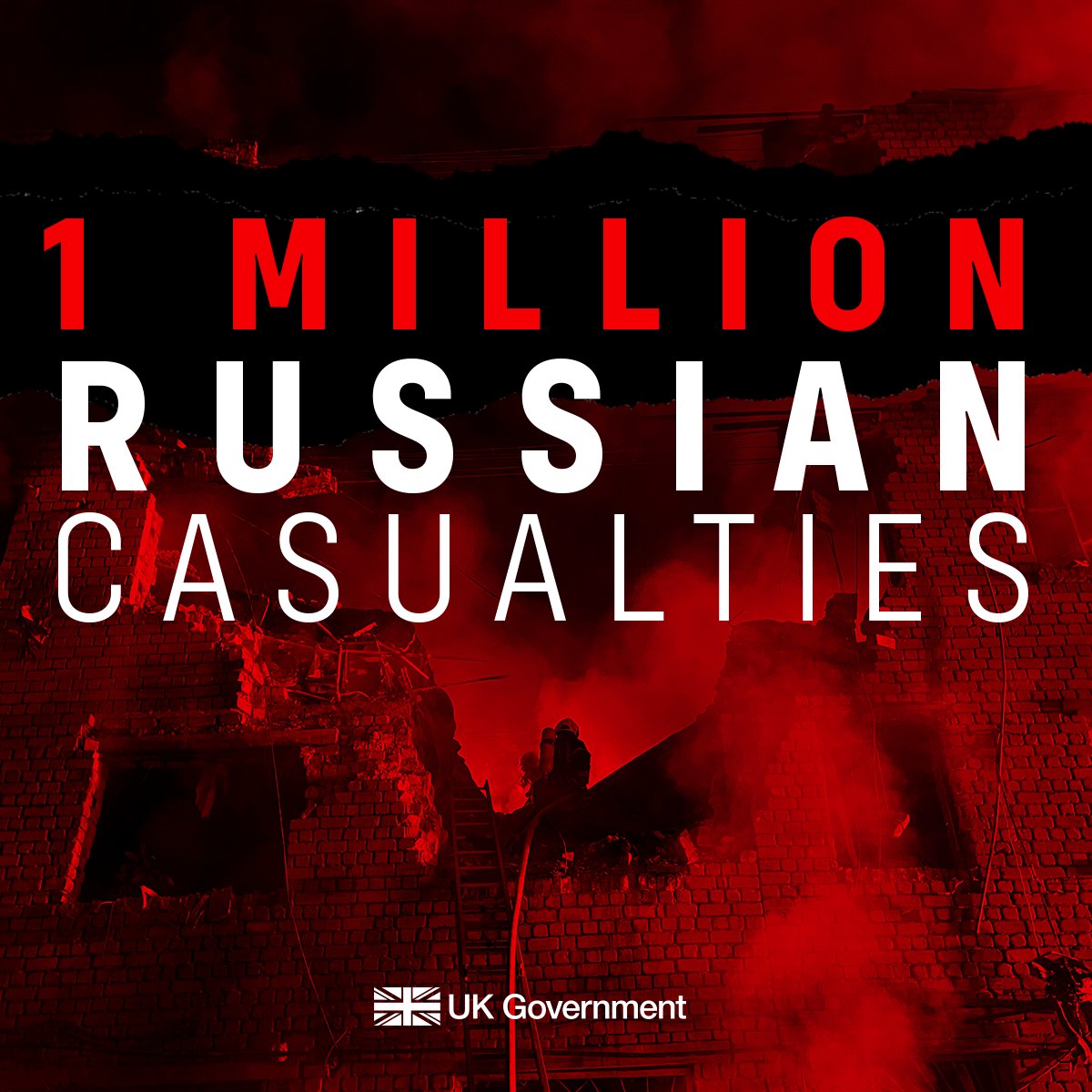 Three years on since Putin launched his full-scale invasion of Ukraine, Russia has now suffered 1 million casualties. An “operation” he said would take only days.

Russia must agree to a full, immediate and unconditional ceasefire as a first step towards ending this war.