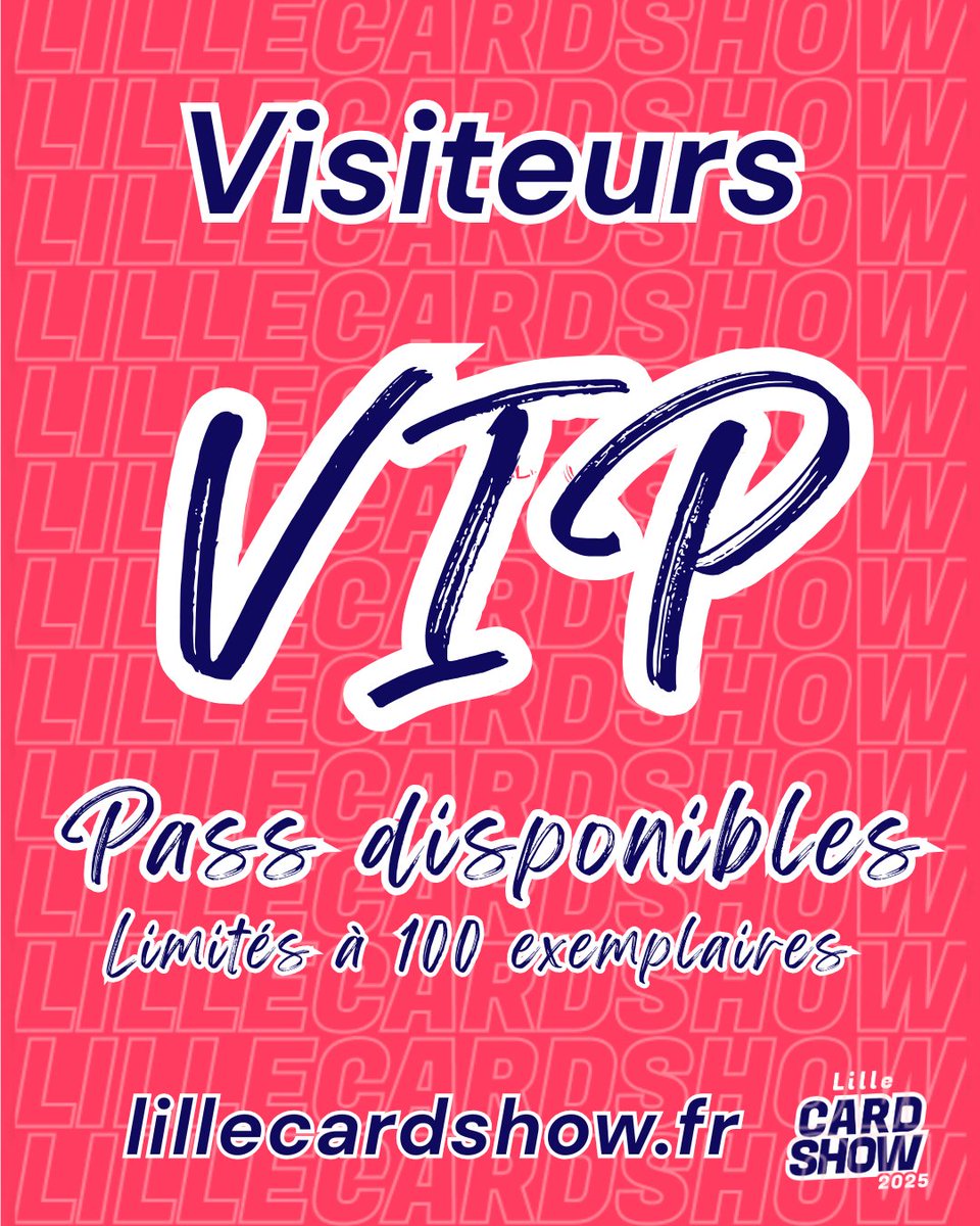 LilleCardShow (@lillecardshow) on Twitter photo 🚨 ALERTE GÉNÉRALE !
Les pass VIP sont en vente et ça part très vite, alors ne passe pas à côté ! Rendez-vous sur lillecardshow.fr pour voir tous les avantages et prendre ton pass VIP ! #LilleCardShow 🔥 #Lille #Salon #Hobby #Événement #Cards #TCG 🚨 ALERTE GÉNÉRALE !
Les pass VIP sont en vente et ça part très vite, alors ne passe pas à côté ! Rendez-vous sur lillecardshow.fr pour voir tous les avantages et prendre ton pass VIP ! #LilleCardShow 🔥 #Lille #Salon #Hobby #Événement #Cards #TCG