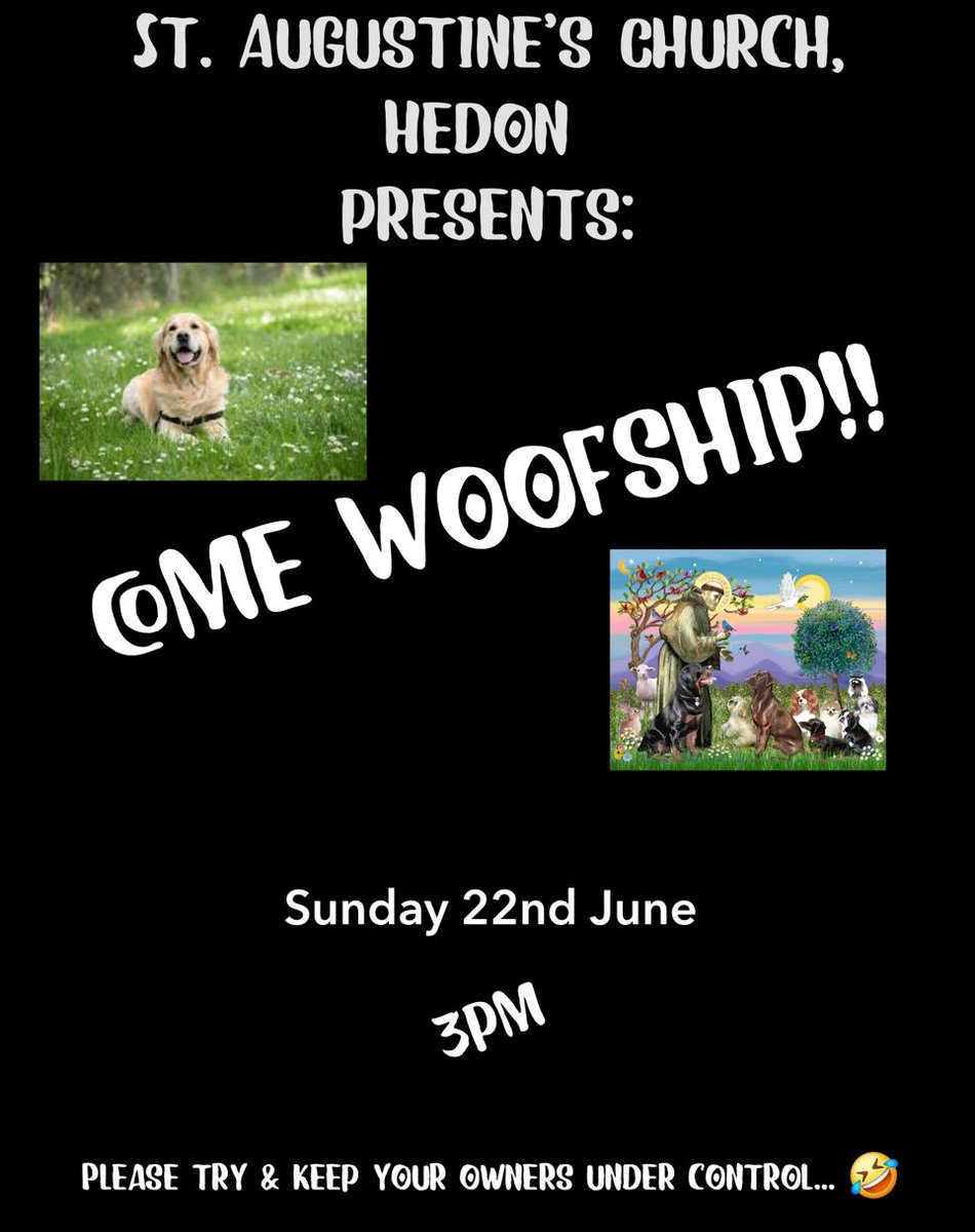 ST AUGUSTINE'S CHURCH - WOOFSHIP
Join us for a heartwarming blessing service dedicated to our beloved furry friends! Whether your pup is big or small, young or old, all are welcome to receive a special blessing.