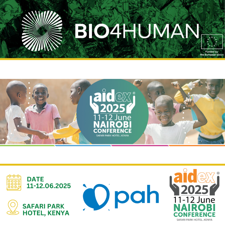 bio_4_human's tweet image. 🚀 Our partners at @PAH_org are at AidEx Nairobi 2025 this week!
As part of #Bio4HUMAN, we're championing sustainable, bio-based solutions for humanitarian impact 🌱
🤝 Let’s connect and explore how innovation can drive resilience.
#HorizonEurope #SolidWasteManagement