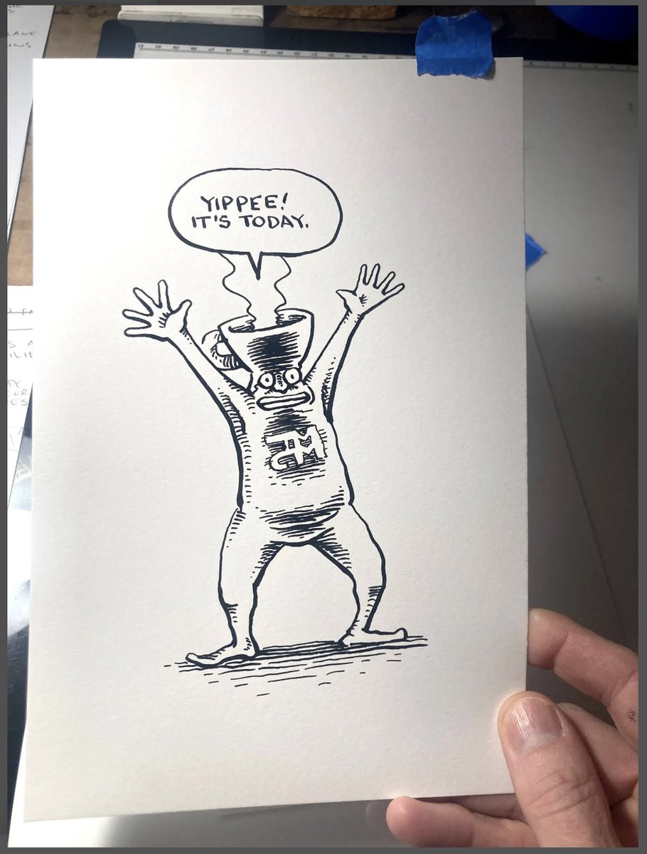 MuchCoffee's tweet image. Here&apos;s a &quot;Yippee, it&apos;s today!&quot; drawing. ($125 on Etsy). I&apos;m not feeling this too much today - but it&apos;s a nice reminder to be optimistic even when things are crappy.
etsy.com/listing/187845…