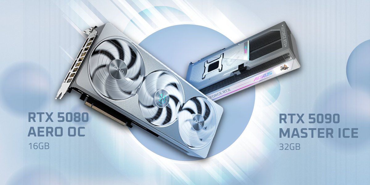 Planning a high end White or Silver Build?
These RTX 50 Series Cards have you covered!
Check out the RX 5080 AERO OC or RTX 5090 AORUS MASTER ICE - Available at <a href="/wootware/">Wootware</a> ,<a href="/ProgenixZA/">Progenix</a>, &amp; <a href="/dreamware_tech/">Dreamware Tech</a>