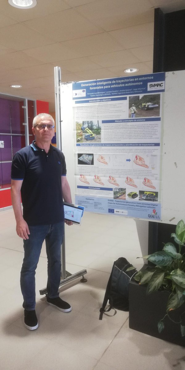 IdonialTech's tweet image. Fernando Berenguer de @IdonialTech participa en las XIX Jornadas de la UMA sobre seguridad, emergencias y catástrofes.
Presentamos el póster &quot;Generación inteligente de trayectorias en entornos forestales para vehículos autónomos&quot; en el que se presenta proyecto #DIANA #SVMAC