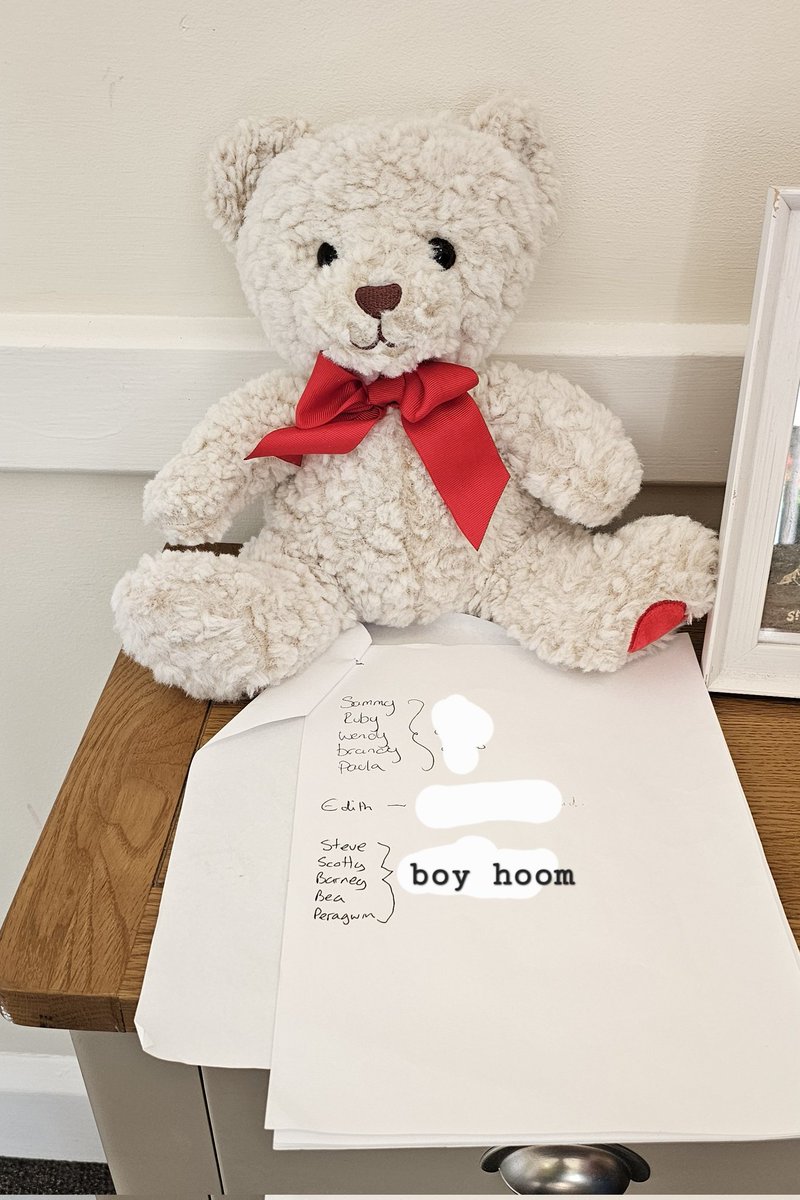 At one of boy hooms deliveries, they did have a 'guess the stuffie name' competition. He did pay a pound n had 5 guesses. Does any of yoo have ideas for their name? 🐻❤️❤️