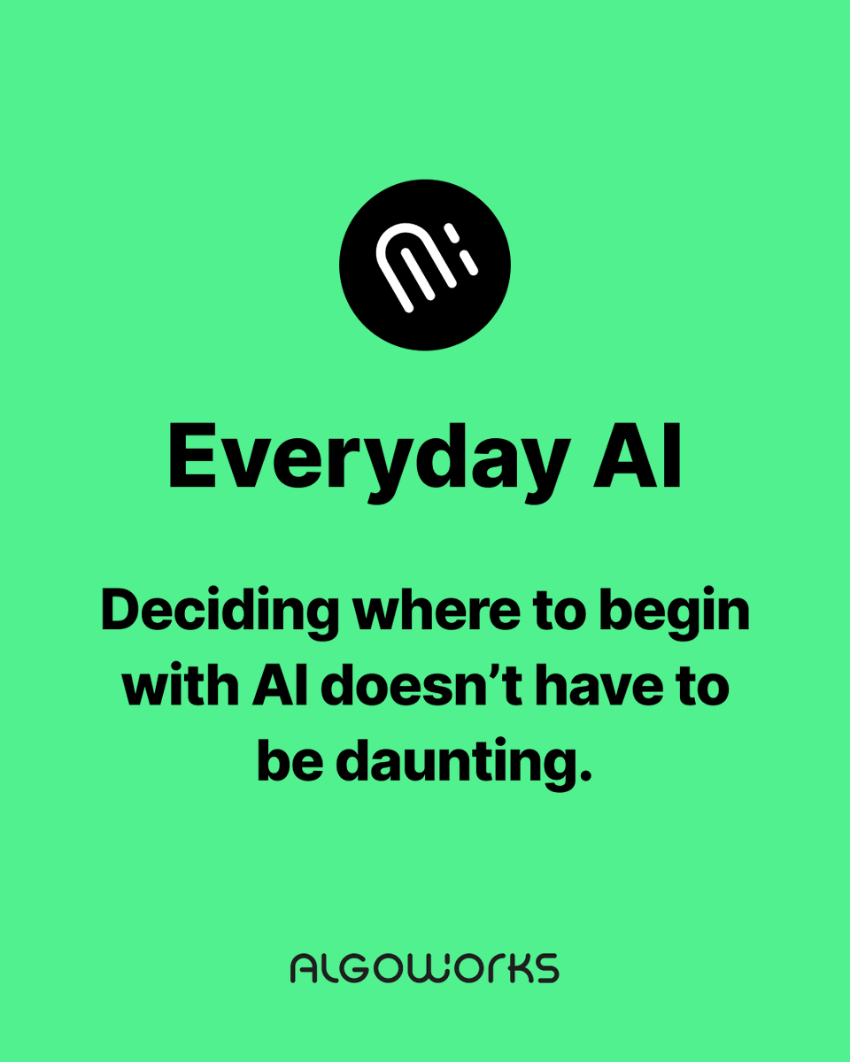 algoworks's tweet image. AI doesn’t need to be complicated, just intentional. Everyday problems deserve intelligent solutions. Begin with simple use cases tailored to your goals, then build momentum. 
We help your business scale AI with clarity and confidence.
algoworks.com/everyday-ai-se……