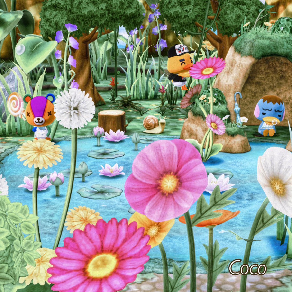 cocotaro2525's tweet photo. 🍃🌳森の水辺🌳🌿

大好きな子達🫶✨
 #ポケ森レイアウト 
 #ポケ森コンプリート https://t.co/Ql4ld1nmYT