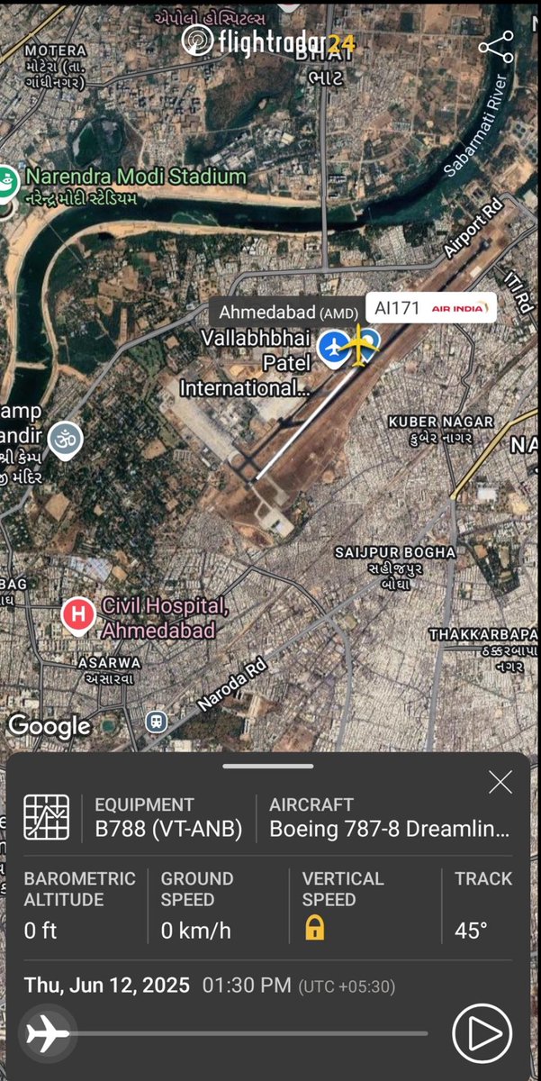 rjaipuria's tweet photo. Air India plane crash during take off  near Ahmedabad airport. Praying for the passengers 🙏 https://t.co/1Vbr46hMsu