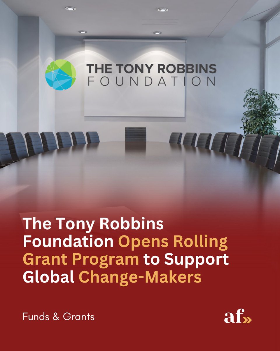 #Funds&amp;grants | The Tony Robbins Foundation Opens Rolling Grant Program to Support Global Change-Makers.

Visit africanfemalefounders.sbs/?p=313 
to learn more.