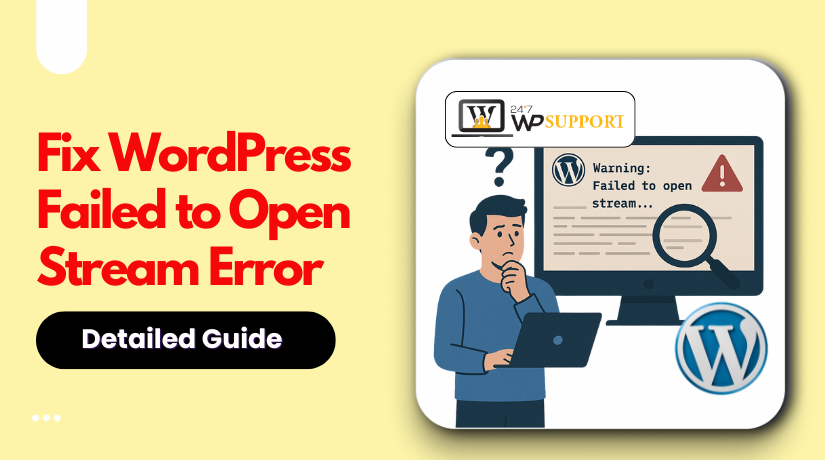 24x7wpsupport's tweet image. 🚫 Seeing a “Failed to Open Stream” error in WordPress?
It looks technical, but you can fix it quickly with the right steps.
🧩 In this helpful guide, you’ll learn how to:
📖 Read: shorturl.at/eqTLv
#WordPressError #FailedToOpenStream  #24x7WPSupport
