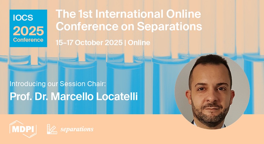 Separations MDPI (@sep_mdpi) on Twitter photo 📢 The 1st International Online Conference on Separations has determined its S1 session chair, Prof. Dr. Marcello Locatelli from the University G. d'Annunzio of Chieti-Pescara! 
Meet him on 15-17 October 2025.
brnw.ch/21wTl9g. 📢 The 1st International Online Conference on Separations has determined its S1 session chair, Prof. Dr. Marcello Locatelli from the University G. d'Annunzio of Chieti-Pescara! 
Meet him on 15-17 October 2025.
brnw.ch/21wTl9g.