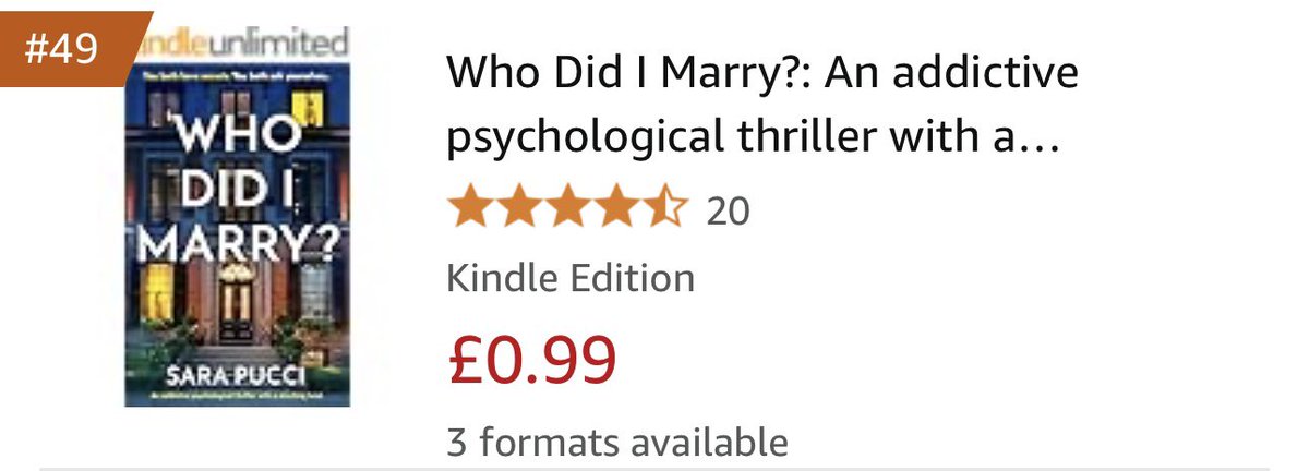 sarapucciauthor's tweet image. Woke up like: π³π€©
My book just hit the Top 50 in Psychological Fiction on Amazon UK π€
#WritingCommunity #debutauthor #psychologicalthriller