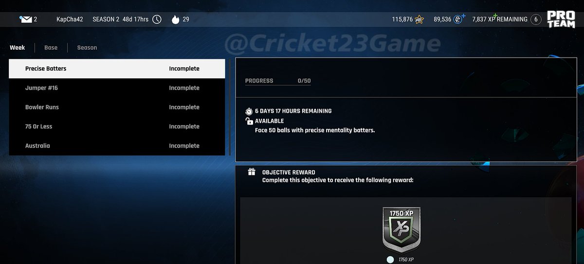 #Cricket24 #ProTeam #C24ProTeam
🚨 New Objectives Updated for Week2️⃣!!!

Let's Do Them...
-----
Hit----> ❤
-----
✅Follow &amp; Join for Quick Updates
📍Discord : discord.gg/9FekxH3WYu
&amp; 
X (Twitter) Cricket24 PlayFace Community :
Hit-