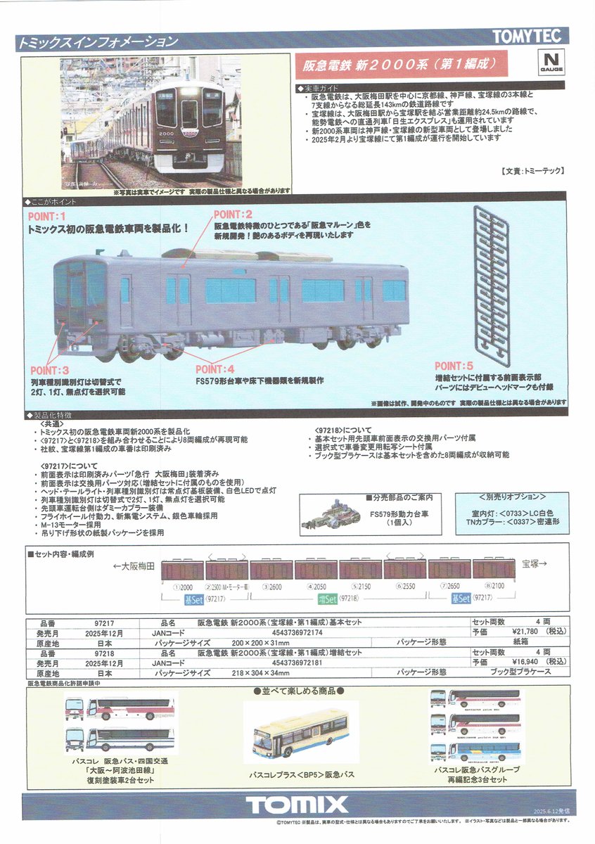 TOMIXの新製品情報です。（詳細、その1）