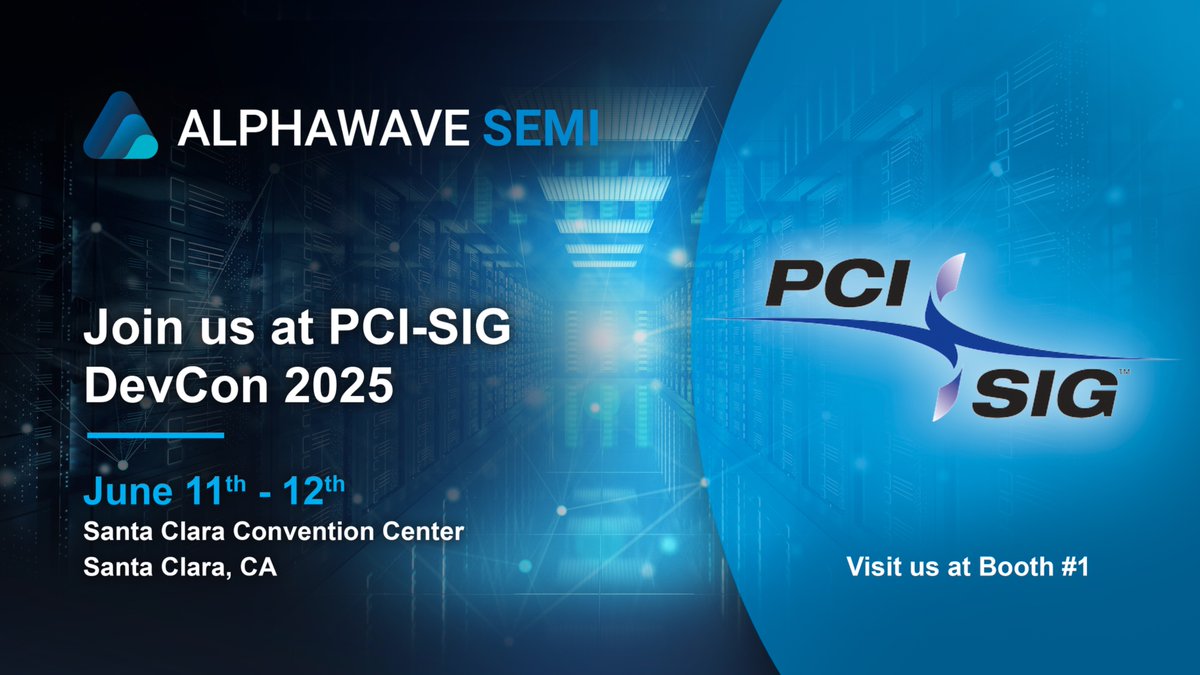 Alphawave Semi is participating at the PCI-SIG® Developers Conference 2025! 

Join us at booth #1 where we will demonstrate the interoperability of the AlphaCHIP™ I/O chiplet with leading test and measurement (T&amp;M) platforms. Don’t miss out:  bit.ly/3TinbGS